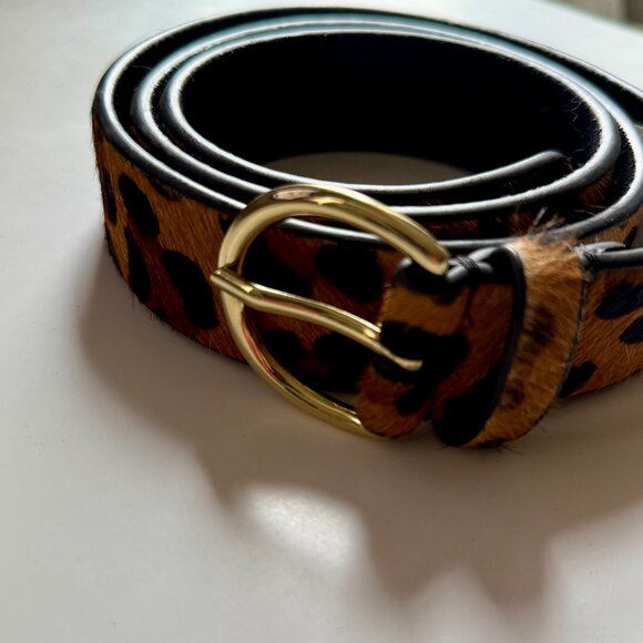Zara Cheetah Belt with Gold Buckle Size L - Picture 2 of 6
